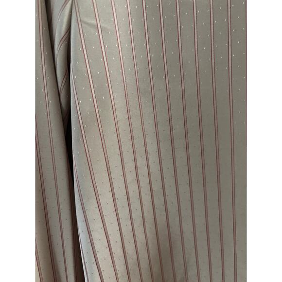 Foxcroft Womens Striped Button Down Top Size 14 Tan Office Neutral Long Sleeve - Picture 2 of 7